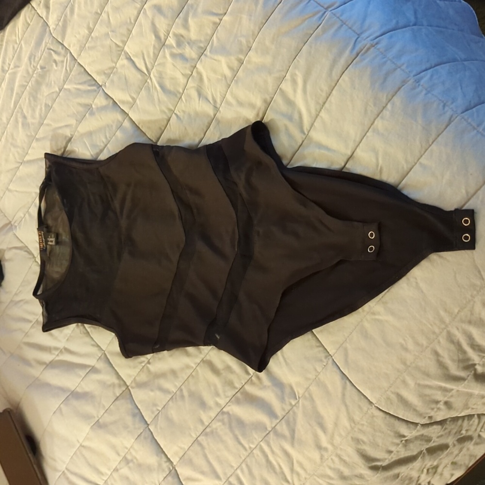 Forever 21 black and mesh one piece swimsuit